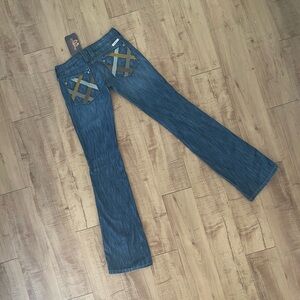 Frankie B. Plaid Pockets Low Rise Vintage Jeans BNWT